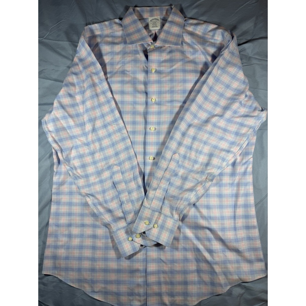 Brooks Brothers Regent Men's Blue & Red Plaid Long Sleeve Button Up Shirt Sz XL